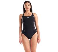 Arena Damen Women's Ludovica Shapewear Soft Curve Back B Cup One Piece Shaping Swimsuit Badeanzug, Schwarz/Schwarz, 40