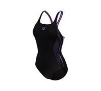 Arena Damen Women's Pro Back Graphic Lb One Piece Swimsuit, Black-Lavanda, 34 EU