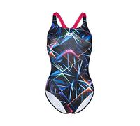 arena Badeanzug Damen Laserlicht Print Swim-Pro-Back 36 BLACK-MULTI- FREAK ROSE