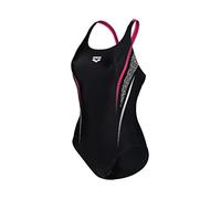 Arena Damen Women's Swimsuit V Back Graphic Badeanz ge, Black-Freak Rose, 36 EU