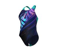 arena Damen Women's Flow V Back Lb One Piece Swimsuit, Navy Multi-Water, 40 EU