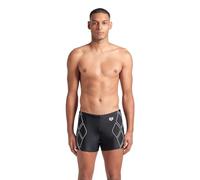 Arena Men's Graphic Short Swim Trunks, Black-White, 52