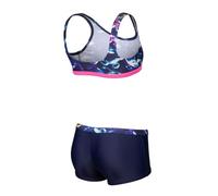 ARENA Girls' SOAP Bubbles Bikini Bralette Blue Multi-Navy-Shocking PINK - 152