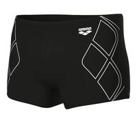 Arena Men's Graphic Short Swim Trunks, Black-White, 50