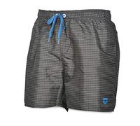 ARENA Herren Badeshorts Yarn Dyed Boxer (Schnelltrocknend, Kordelzug, Seitentaschen, Weiches Material), Black-White (501), L, 000608