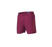 arena Men's Fundamentals Logo Boxer R Swim Trunks, Dark Purple-Calypso Coral, X-Large