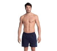 Badeshorts ARENA "FUNDAMENTALS ARENA LOGO BOXER R", Herren, Gr. XL, N-Gr, blau (navy, turquoi), Obermaterial: 100% Polyester, Badehosen Badeshorts, Schnelltrocknendes Material, elastischer Bund, flach
