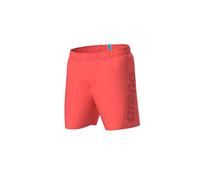 arena Men's Fundamentals Logo Boxer R Swim Trunks, Calypso Coral-Dark Purple, L