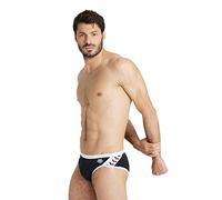 ARENA Herren Men's Arena Icons Swim Briefs Solid Boardshorts, Black-white, 30 EU