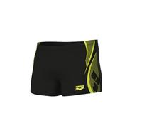 Arena Men's Short Graphic Swim Trunks, Black-Soft Green, 6