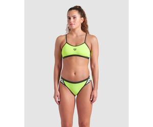 Arena Icons Cross Back Solid Damen Bikini, grün 36
