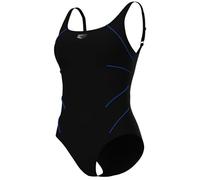 ARENA Jewel Badeanzug Damen BodyLift chlorresistent und schnelltrocknend, Farbe:Schwarz-Blau, Größe:48