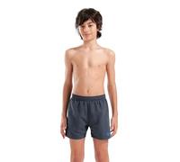 Badeshorts ARENA "BOYS' BEACH BOXER SOLID R", Jungen, Gr. 152 (146), N-Gr, grau (asphalt, neon blau), Obermaterial: 100% Polyester, Badehosen Badeshorts, mit Seitentaschen, mit innenliegendem Kordelzu