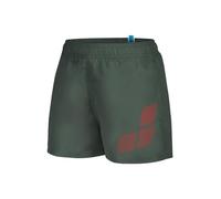Arena Jungen Boys' Beach Short Logo Swim Trunks, Sage-Fluo Red, 140 EU