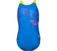 GIRL'S ARENA TALES SWIMSUIT V BACK BLUE CHINA-ARTIC LIME 128 BLUE CHINA-ARTIC LIME