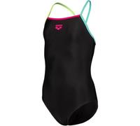 Arena - Girl's Swimsuit Light Drop Solid - Badeanzug, Gr. 128, schwarz (Black/SoftGreen/Water/FreakRose)