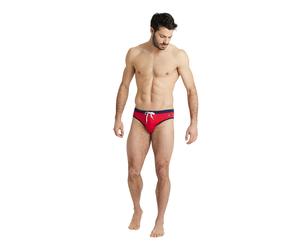Arena M Fundamentals Borders Brief Red-navy Größe: 95 | Badehosen Outlet | Herren | Rot
