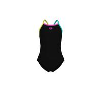 Arena - Girl's Swimsuit Light Drop Solid - Badeanzug, Gr. 152, schwarz (Black/SoftGreen/Water/FreakRose)