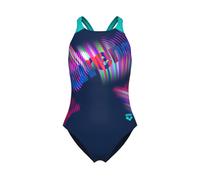 Arena Mädchen Badeanzug LIT LOGO SWIMSUIT V BACK 010690-780 128 NAVY-WATER
