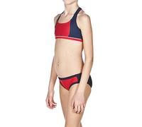 ARENA Mädchen Bikini Sport Bikini Racer Top, Navy/Red/White, 140, 1B450