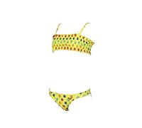 Arena Mädchen Girls' Bandeau Allover Bikini zweiteilig, Soft Green Multi, 10-11 anni