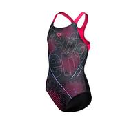 Arena Mädchen Girl's Galactic Pro Back One Piece Swimsuit, Black-Freak Rose, 164 EU