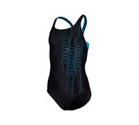 Arena Mädchen Girl's Pro Back Graphic L One Piece Swimsuit, Black-Turquoise, 140 EU