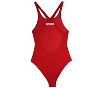 ARENA Mädchen Trainings Badeanzug Solid Swim Pro (Schnelltrocknend, UV-Schutz UPF 50+, Chlorresistent), Rot (Red-White), 128, 2A263/45/8-9