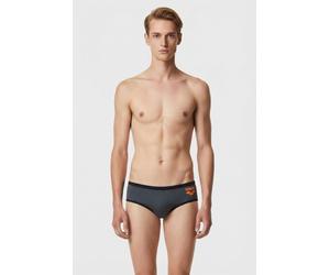 Arena Men's One 12cm Swim Briefs Big Log Asphalt Black Größe: 70 | Badehosen Outlet | Herren | Schwarz