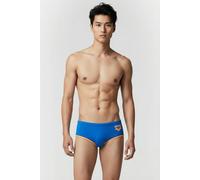 Arena Men's One 12cm Swim Briefs Big Log Blue River Fluo Ora Größe: 55 | Badehosen Outlet | Herren | Blau