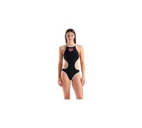 Arena Swimwear Badeanzug One Biglogo Damen – schnelltrocknend, MaxLife Eco, UPF 50+ – Schwarz/Weiß
