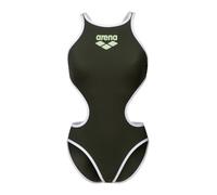 ARENA Damen One Women's Big Logo Swimsuit Badeanzug, Dunkles Salbei/Weiß, 30