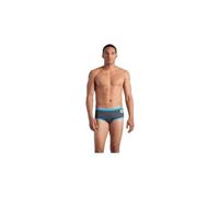Arena - One Low Waist Short Big Logo - Badehose, Gr. L 7, grau (Asphalt/Turquoise)