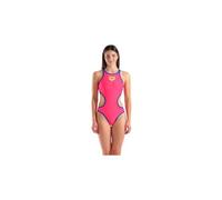 arena one big logo pink blau badeanzug women