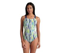 Arena Damen Women's Zebra Stripes Pro Back One Piece Swimsuit, Multi-Navy, 38 EU