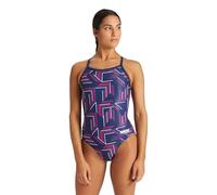 Arena Puzzled Light Drop Back Women's One Piece Swimsuit for Competitive or Casual Swim, Ladies Bathing Suit