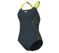 ARENA Reflecting Badeanzug Damen Swim Pro Back schnelltrocknend chlorresistent, Farbe:Grau, Größe:44