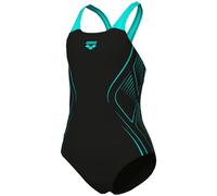 Arena - Girl's Reflecting Swimsuit Swim Pro Back - Badeanzug, Gr. 128, schwarz (Black/Water)