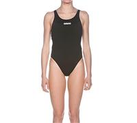 arena Solid Swim Tech High Einteiliger Badeanzug Damen, Sport Schwimmanzug aus Chlorbeständigem MaxLife Material mit UV-Schutz Faktor 50+
