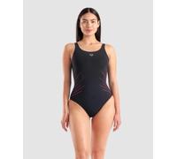 Badeanzug ARENA "W ARENA ISA SWIMSUIT SQUARED BACK C CUP", Damen, Gr. 48, N-Gr, schwarz, fairy rose, Obermaterial: 68% Polyamid, 32% Elasthan, sportlich, Badeanzüge (40886211-48) schwarz, fairy rose