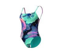 ARENA Water Prints Badeanzug für Damen, Schwimmanzug aus Elastischem Recyclingstoff, Schnelltrocknendes Material, Strand- und Schwimmbad-Badeanzug für Damen mit Futter und Herausnehmbaren Cups
