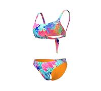 ARENA Water Prints Damenbikini, Badeanzug aus Elastischem Recyclingstoff, Schnelltrocknend, Strand- und Schwimmbad-Badeanzug für Damen, Damenbadeanzug mit Herausnehmbaren Cups und Top mit Bändern