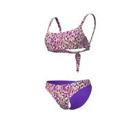 ARENA Water Prints Damenbikini, Badeanzug aus Elastischem Recyclingstoff, Schnelltrocknend, Strand- und Schwimmbad-Badeanzug für Damen, Damenbadeanzug mit Herausnehmbaren Cups und Top mit Bändern