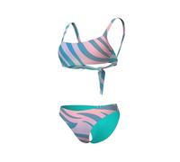ARENA Water Prints Damenbikini, Badeanzug aus Elastischem Recyclingstoff, Schnelltrocknend, Strand- und Schwimmbad-Badeanzug für Damen, Damenbadeanzug mit Herausnehmbaren Cups und Top mit Bändern