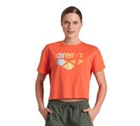 Arena Women's Crop Tee Printed Calypso Coral Größe: L | Hemden Outlet | Damen | Orange