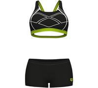 ARENA Women's Graphic Swimsuit Swim PRO Two Pieces RED Wine-Shiny Green - 38