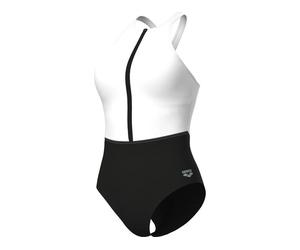 ARENA Women's Swimsuit Silvia Cross Back Damen | BLACK-WHITE-BLACK | 40