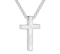 Aretas Fussball Fußball Geschenke für Jungs Kinder Herren Silber Football Kreuz Anhänger Kette mit 22 Zoll Edelstahl Kreuz Halskette Schmuckgeschenke fußball zubehör