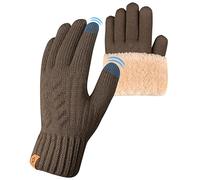ARFNKIM Damen Winterhandschuhe mit Fleecefutter, Touchscreen Warme Gedehnt Dicke Strickhandschuhe Wollhandschuhe Thermohandschuhe Outdoor Winter Geschenke für Herren und Damen (khaki)