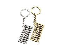 ARFUKA 2 Stück Schlüsselanhänger Edelstahl Abakus Anhänger Autoschlüsselanhänger Schlüsselringe Schlüsselbund Keychain Geburtstaggeschenke für Damen und Herren